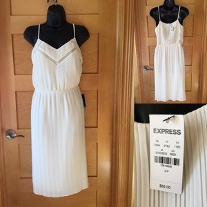 Express ivory pleated dress NWT